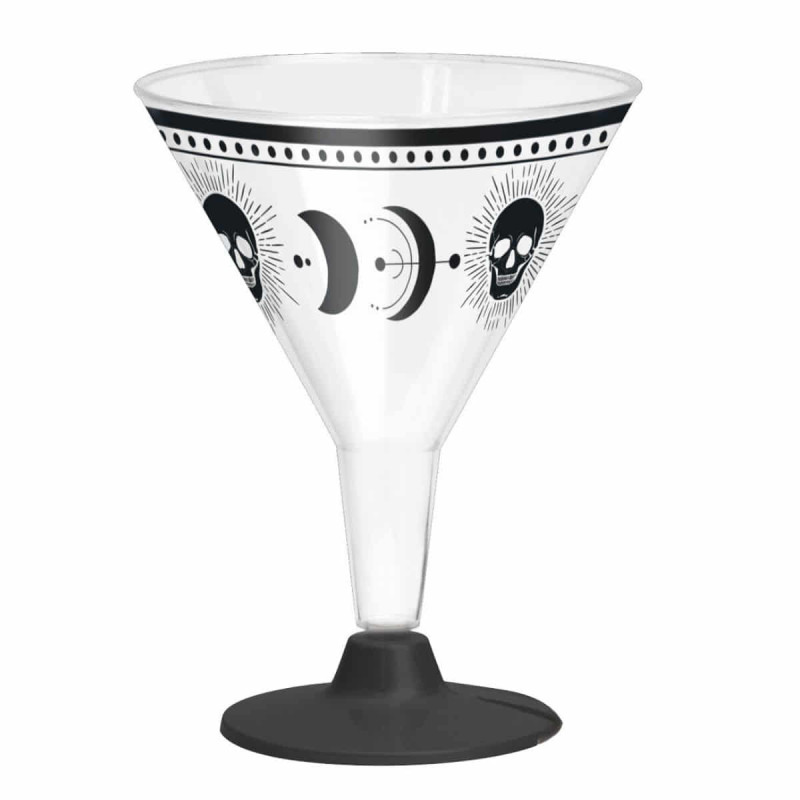 Imagen copa cocktail calavera pie negro 180cc set 3 unid Imagen copa cocktail calavera pie negro 180cc set 3 unid