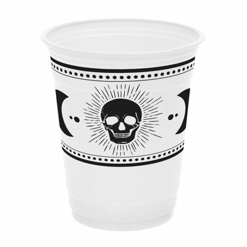 Imagen vaso calavera premium 360cc set 8 unidades