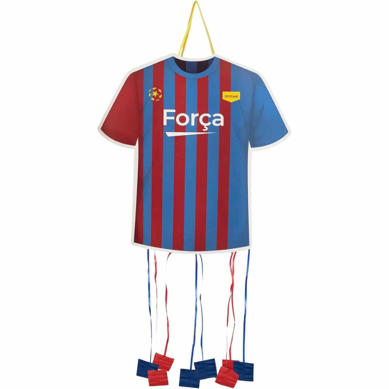 Imagen piñata camiseta fútbol azulgrana 48x50cm cartón Imagen piñata camiseta fútbol azulgrana 48x50cm cartón
