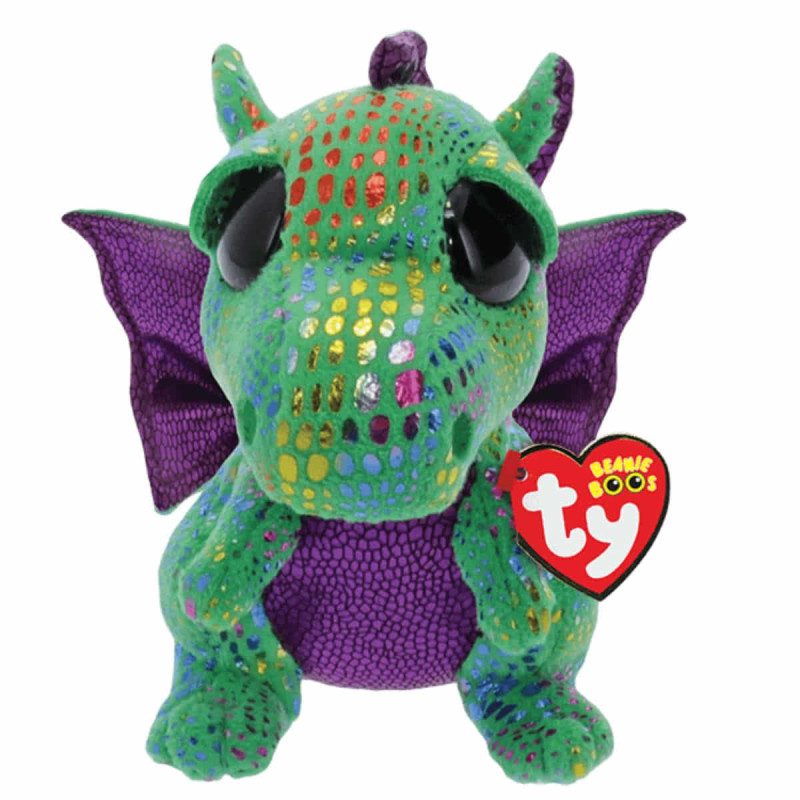 Imagen peluche beanie boos dragón cinder verde 15cm ty