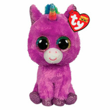 Imagen peluche beanie boos unicornio rosette purple 15cm