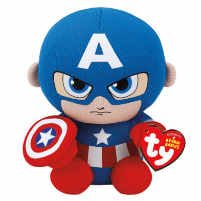 Imagen peluche beanie boos capitan américa 15cm ty