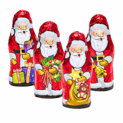 Imagen figuras papá noel de chocolate estuche 14 unidades