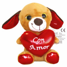 Imagen perro de peluche 14cm con amor