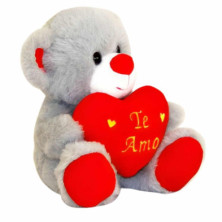 imagen 1 de oso de peluche gris 17cm te amo