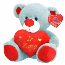 Imagen oso de peluche gris 23cm te amo