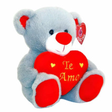 imagen 2 de oso de peluche gris 23cm te amo