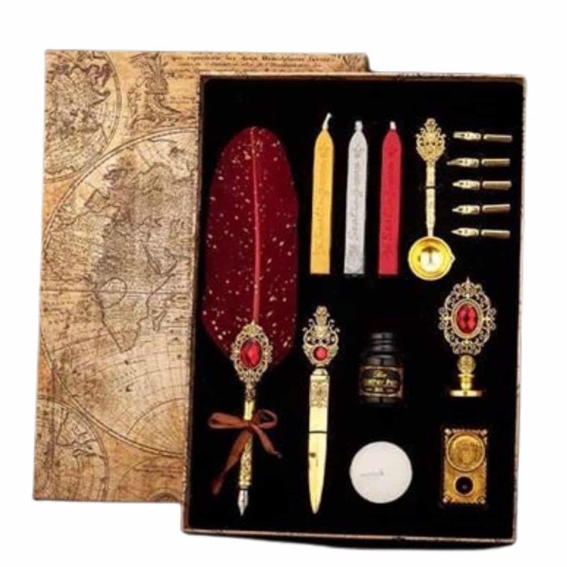 Imagen set pluma artist calligraphy premium pluma roja Imagen set pluma artist calligraphy premium pluma roja