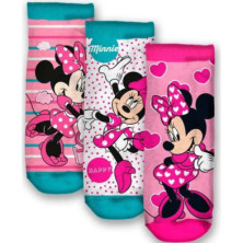 Imagen pack 3 calcetines minnie mouse tobilleros 19/22