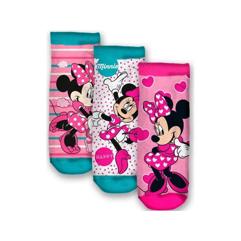 Imagen PACK 3 CALCETINES MINNIE MOUSE TOBILLEROS 19/22