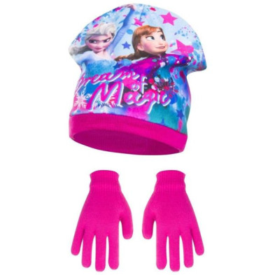 Imagen PACK GORRO Y GUANTES ROSA FROZEN ANNA Y ELSA