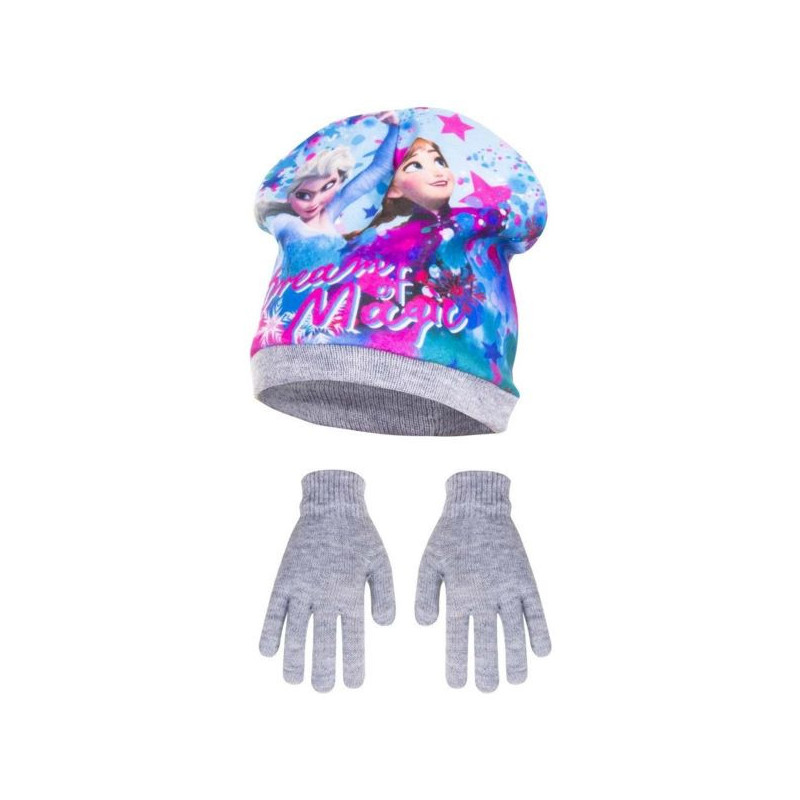 Imagen PACK GORRO Y GUANTES GRIS FROZEN ANNA Y ELSA