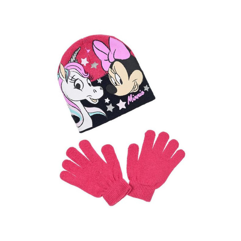 Imagen PACK GORRO Y GUANTES ROSA MINNIE Y UNICORNIO