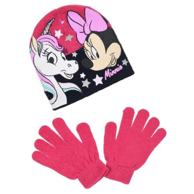 Imagen PACK GORRO Y GUANTES ROSA MINNIE Y UNICORNIO