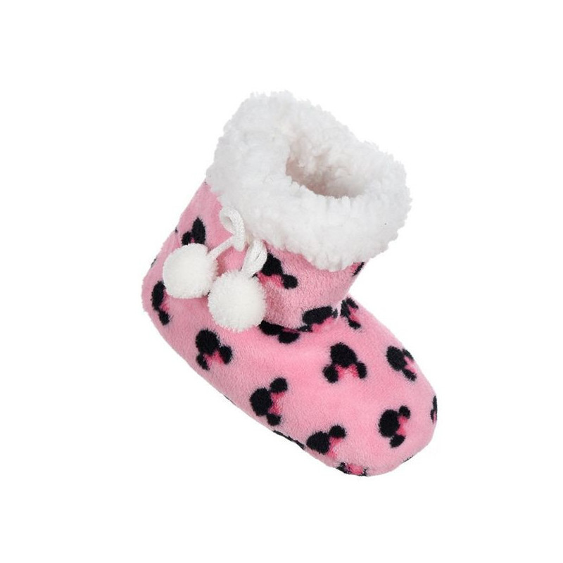 Imagen PANTUFLAS MINNIE MOUSE ALTAS ROSAS TOPOS