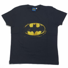Imagen camiseta niño batman logo negra