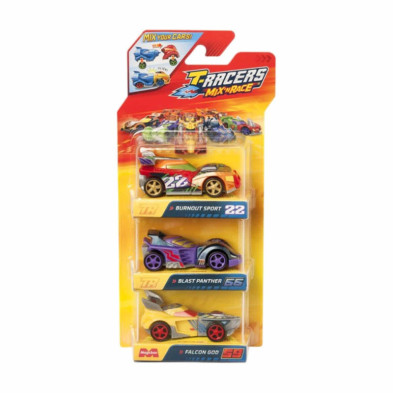 imagen 3 de pack 3 coches t-racers mix race