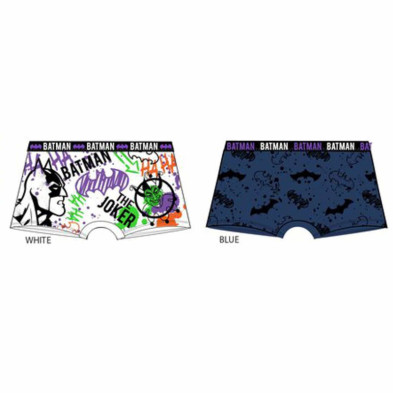 Imagen SET 2 BOXERS BATMAN 2/3 AÑOS - BLANCO AZUL