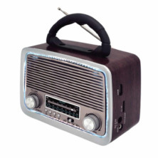 Imagen radio vintage colección madera 3 bandas sami