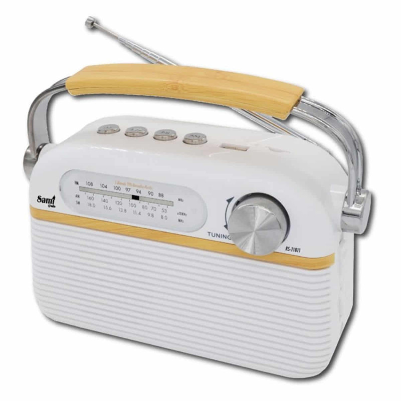 Imagen radio vintage blanco 3 bandas sami Imagen radio vintage blanco 3 bandas sami