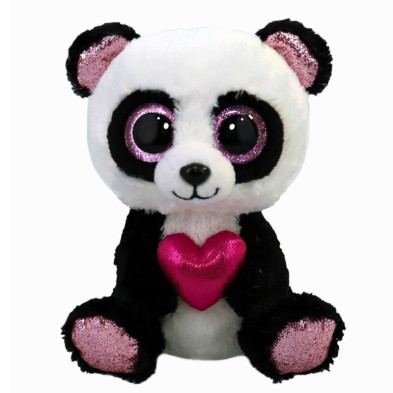 Imagen peluche beanie boos oso panda esme corazón 15cm ty