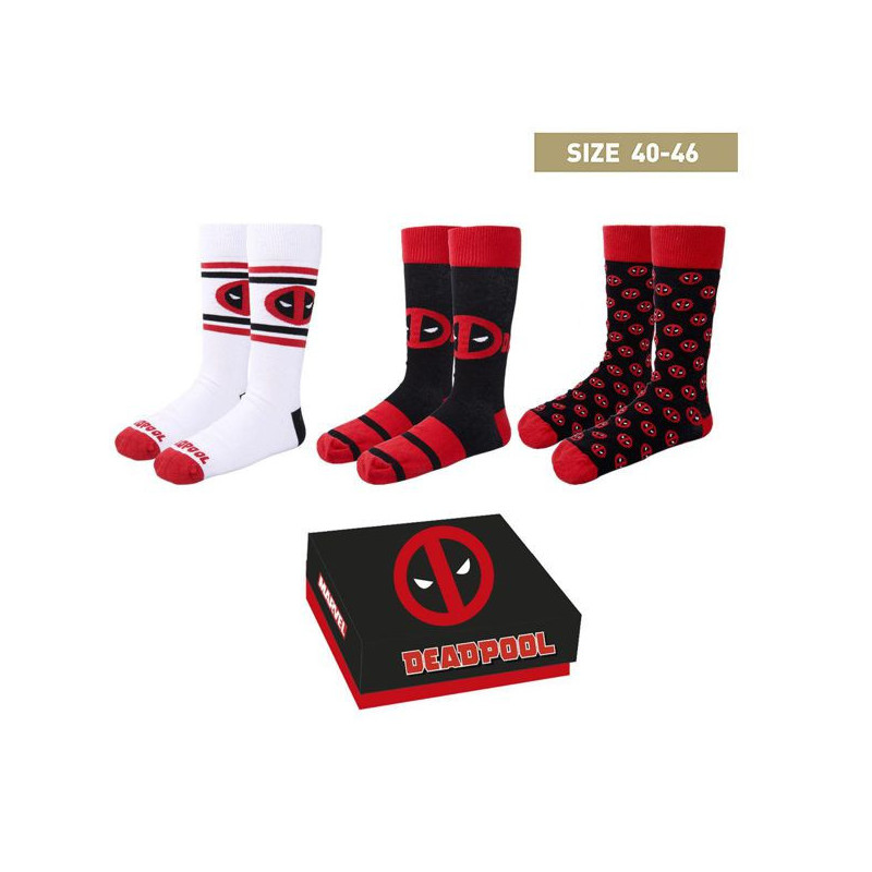 Imagen calcetines deadpool 3 piezas talla única 40-46 box Imagen calcetines deadpool 3 piezas talla única 40-46 box