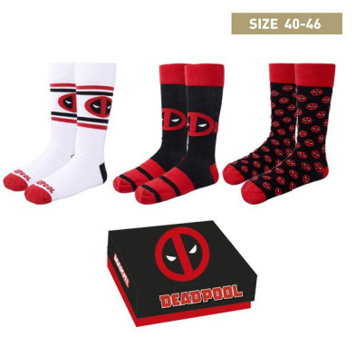 Imagen calcetines deadpool 3 piezas talla única 40-46 box