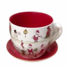 CANECA PARA VASO DE FLORES DO PAI NATAL 23 CM