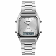 Imagen reloj vintage plata doble hora