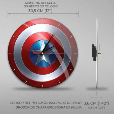 imagen 4 de reloj de pared capitán américa imagen 4 de reloj de pared capitán américa