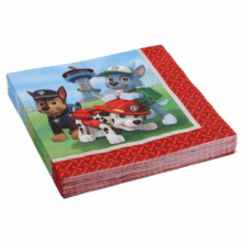 imagen 1 de servilletas patrulla canina 33x33cm set 20 unidad