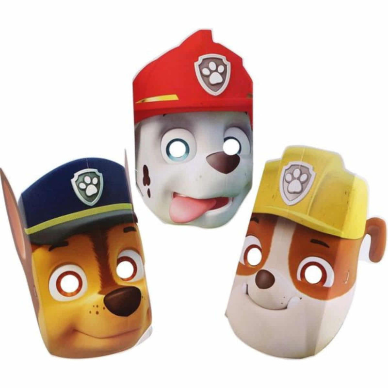 Imagen mascaras infantiles patrulla canina set 8 unidades