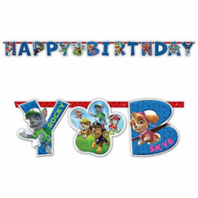 Imagen cartel "happy birthday"  patrulla canina 40cm