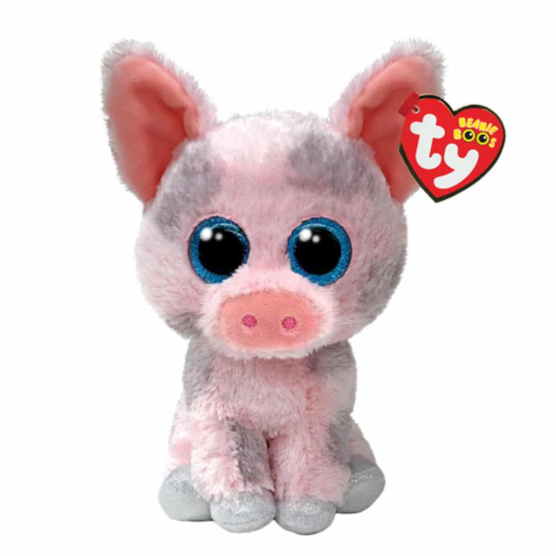 Imagen peluche beanie boos cerdito rosa 15cm ty