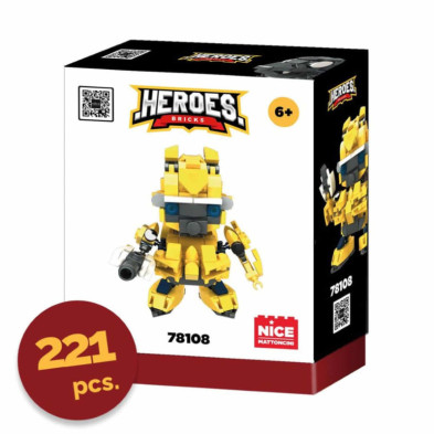imagen 1 de robot héroes amarillo bloques 221 piezas nice
