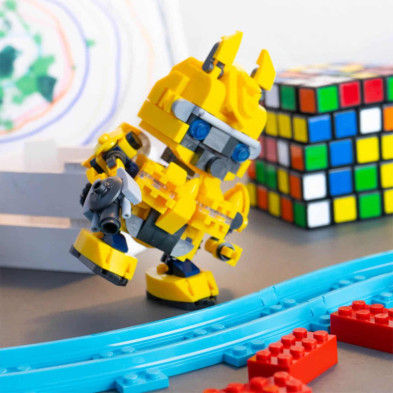 imagen 6 de robot héroes amarillo bloques 221 piezas nice