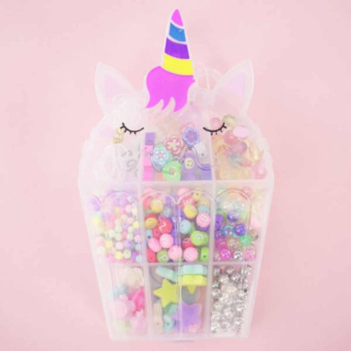 imagen 1 de set de pulseras corazones unicornio abalorios