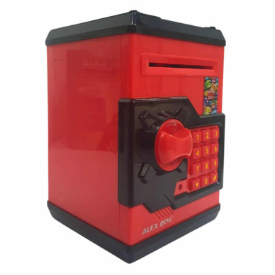 imagen 1 de hucha caja fuerte roja emoji