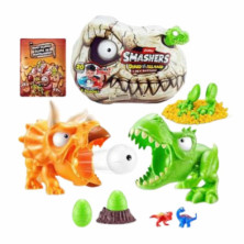 imagen 1 de figura dinosaurio smashers con sorpresa verde