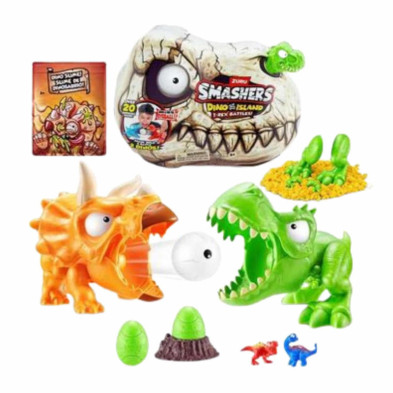 imagen 1 de figura dinosaurio smashers con sorpresa verde