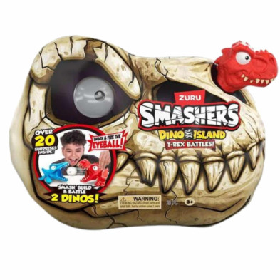 Imagen figura dinosaurio smashers con sorpresa rojo