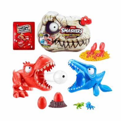 imagen 1 de figura dinosaurio smashers con sorpresa rojo