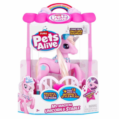imagen 1 de unicornio robot pets alive con establo y sonidos