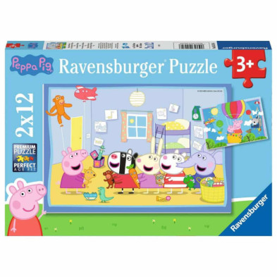 Imagen puzzle peppa pig 2x12 piezas ravensburger