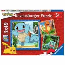 Imagen puzzle pokemon 3x49 piezas ravensburger