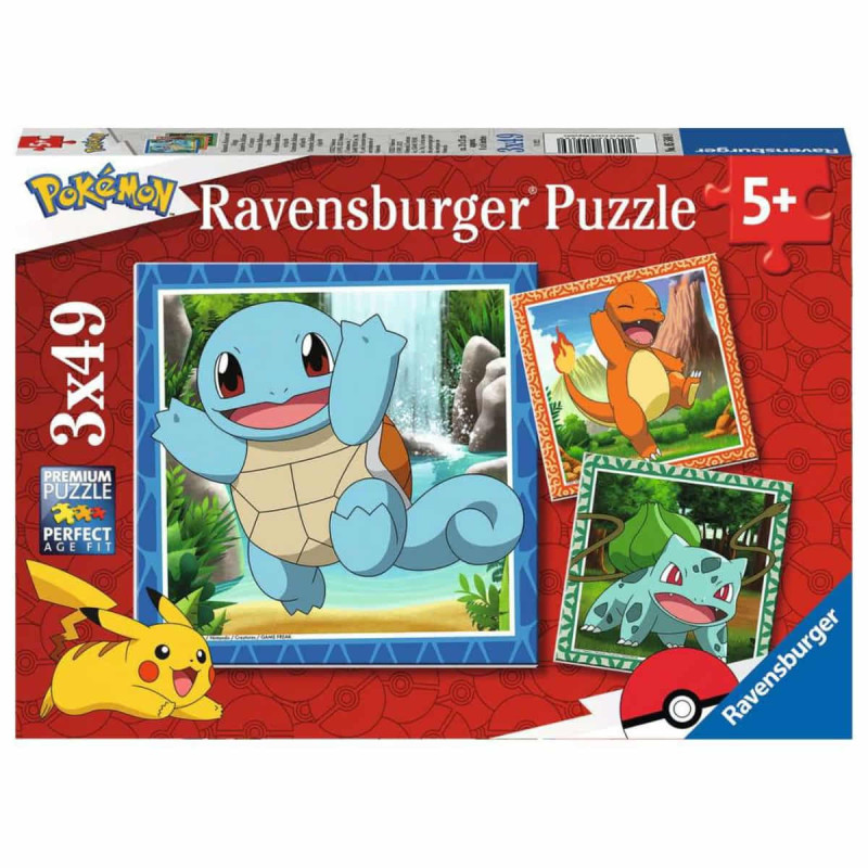 Imagen puzzle pokemon 3x49 piezas ravensburger