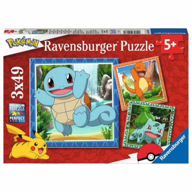 Imagen puzzle pokemon 3x49 piezas ravensburger