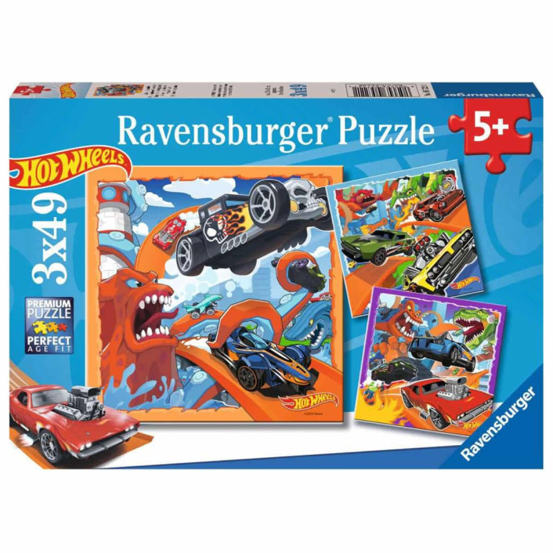 Imagen puzzle hot wheels 3x49 piezas ravensburger Imagen puzzle hot wheels 3x49 piezas ravensburger