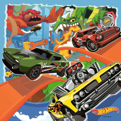 imagen 3 de puzzle hot wheels 3x49 piezas ravensburger