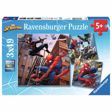 Imagen puzzle spiderman 3x49 piezas ravensburger